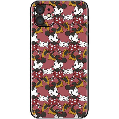 Disney Minnie Mouse Dancing Pattern iPhone 11 Skin